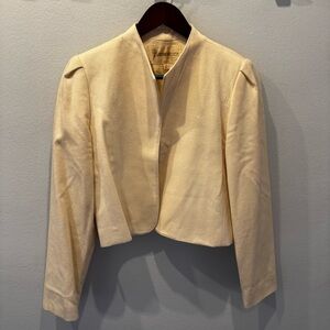 100% Wool Cream Cropped Women's Jacket